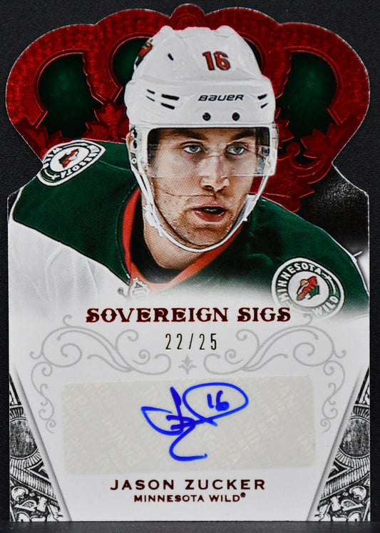 2013-14 Panini Crown Royale Sovereign Sigs Ruby Jason Zucker Wild Auto /25 4252