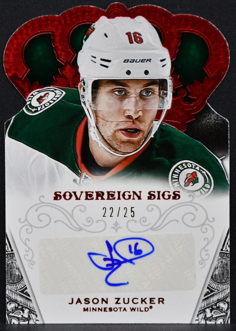 2013-14 Panini Crown Royale Sovereign Sigs Ruby Jason Zucker Wild Auto /25 4252