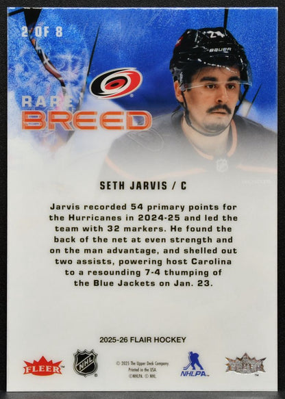 2025-26 Flair Rare Breed Seth Jarvis 2 Carolina Hurricanes 4698