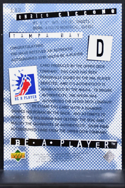 1995-96 Upper Deck Be a Player Auto Enrico Ciccone Tampa Bay Lightning Auto 2844