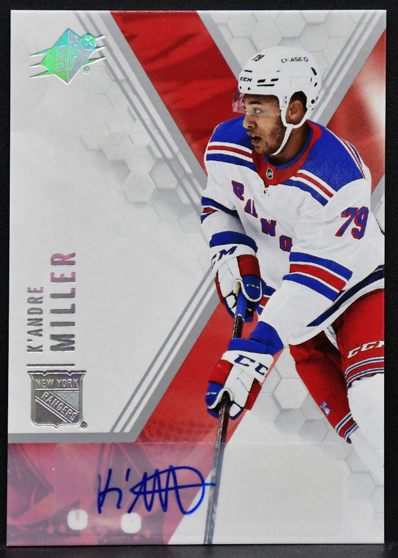 2021-22 SPx Autographs K'Andre Miller 75 New York Rangers Auto
