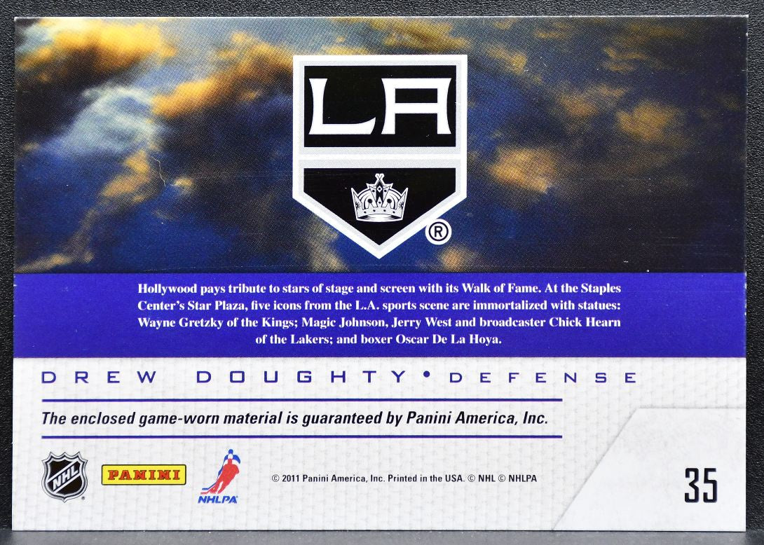 2011-12 Panini Pinnacle Game Night Materials Drew Doughty 35 Kings Jersey 8711