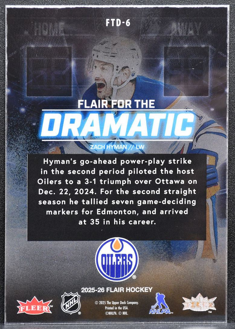 2025-26 Flair for the Dramatic Zach Hyman FTD-6 Edmonton Oilers 0252