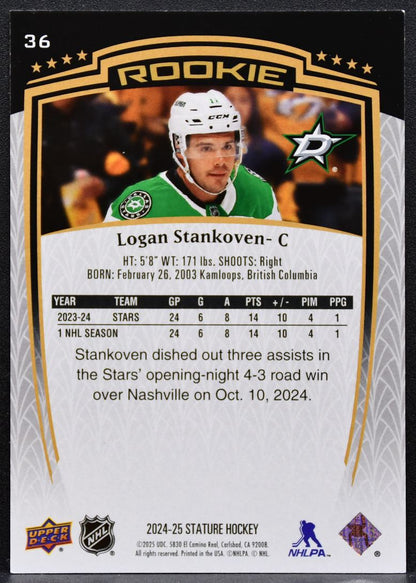 2024-25 Upper Deck Stature Rookie Logan Stankoven 36 Stars RC 922/999 3639