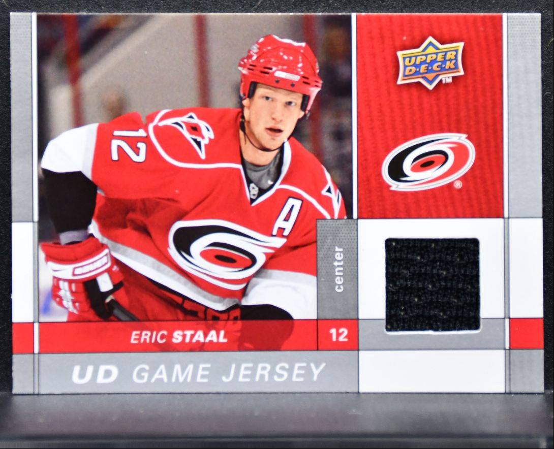 2009-10 Upper Deck Series 1 UD Game Jerseys Eric Staal Hurricanes Jersey 3506