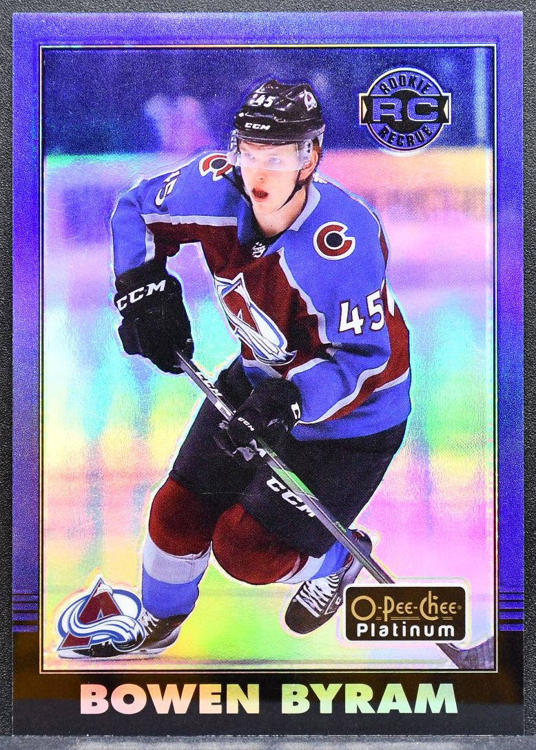 2020-21 OPC Platinum Retro Rookie Blue Rainbow Bowen Byram Avalanche RC 0870