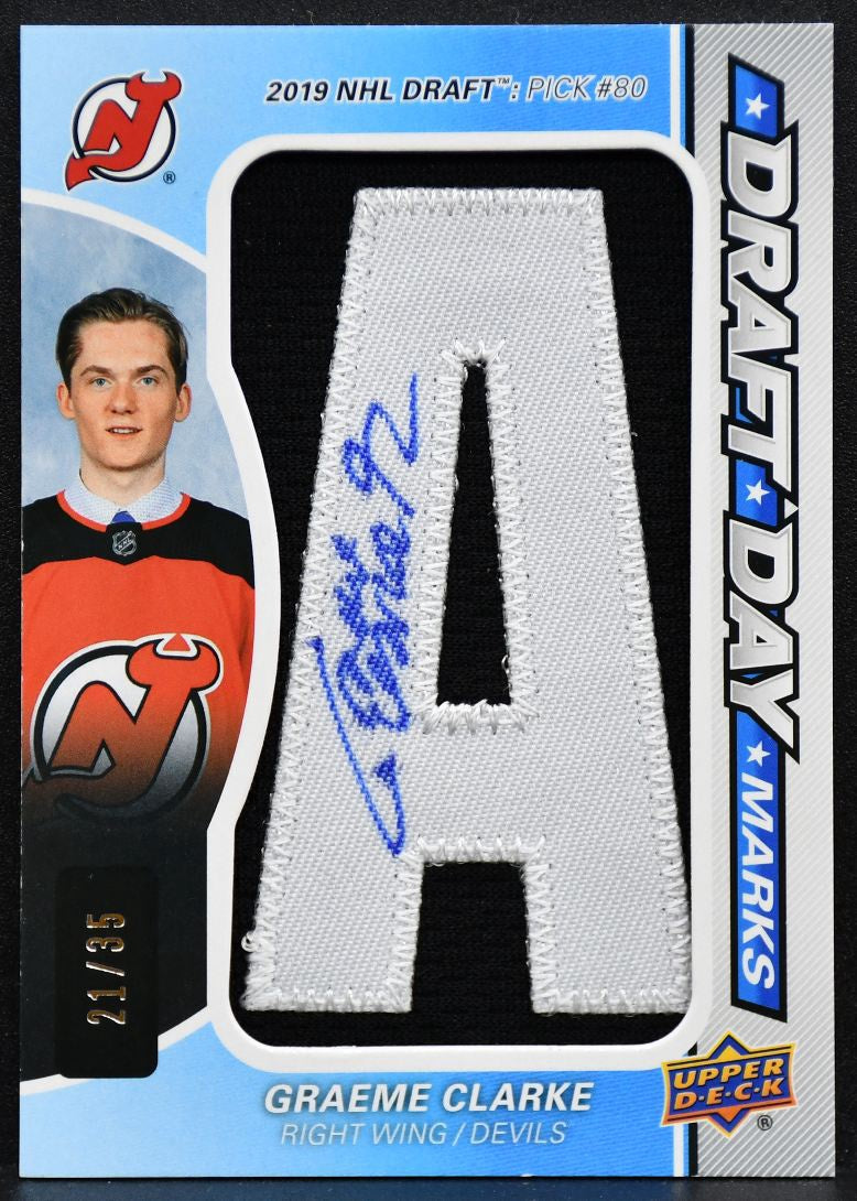 2024-25 SP Game Used Draft Day Marks Clarke DDM-GC Devils RC Auto 21/35 6993