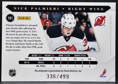 2010-11 Panini Luxury Suite Rookie Auto Nick Palmieri Devils RC Auto 0316