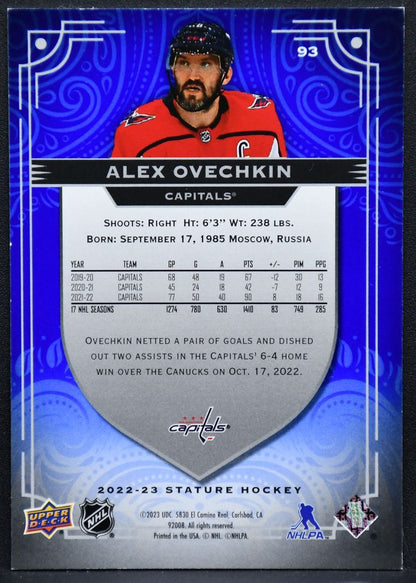 2022-23 Upper Deck Stature Blue Alex Ovechkin 93 Washington Capitals 11/35 1336
