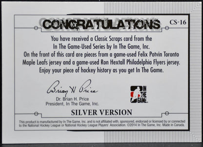2014-15 ITG-Used Classic Scraps Dual Silver Potvin/Hextall Jersey 1730