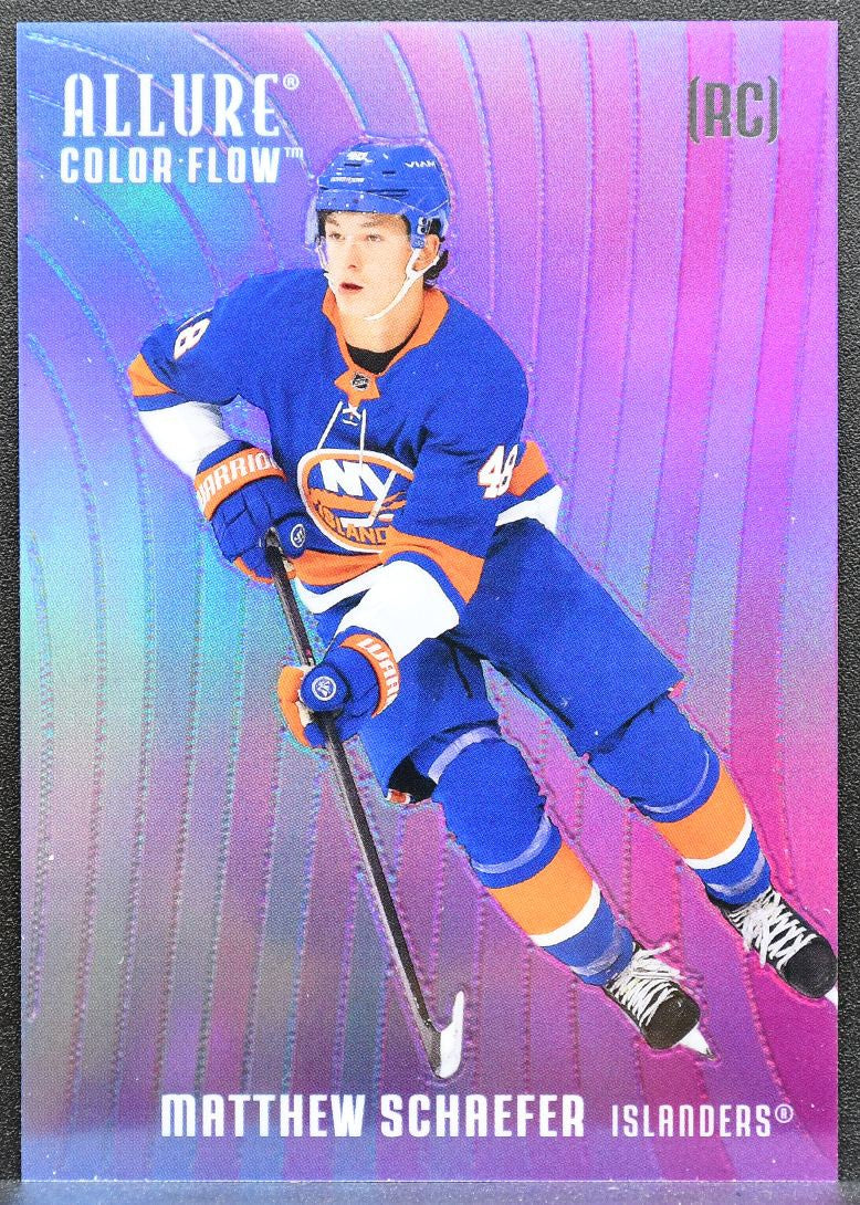 2025-26 UD Allure Rookie Color Flow Blue-Purple Schaefer Islanders RC 9096