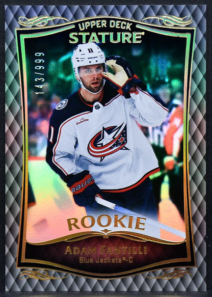 2023-24 UD Stature Rookie Adam Fantilli 48 Columbus Blue Jackets RC 143/999 8198