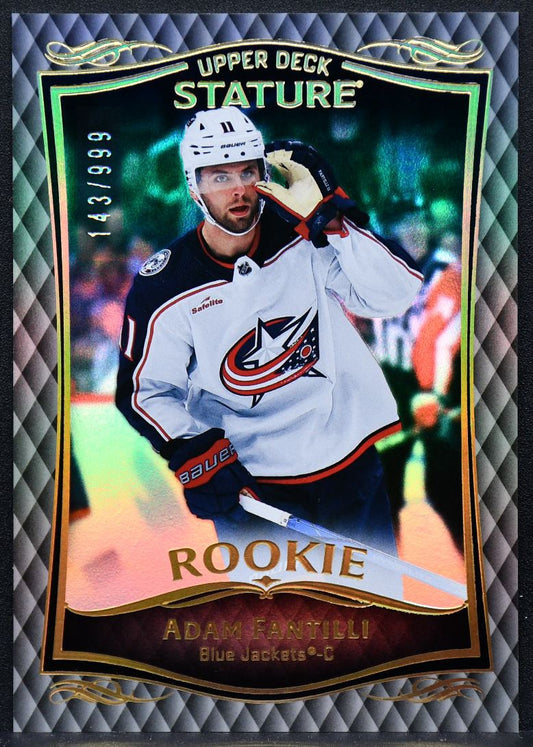 2023-24 UD Stature Rookie Adam Fantilli 48 Columbus Blue Jackets RC 143/999 8198