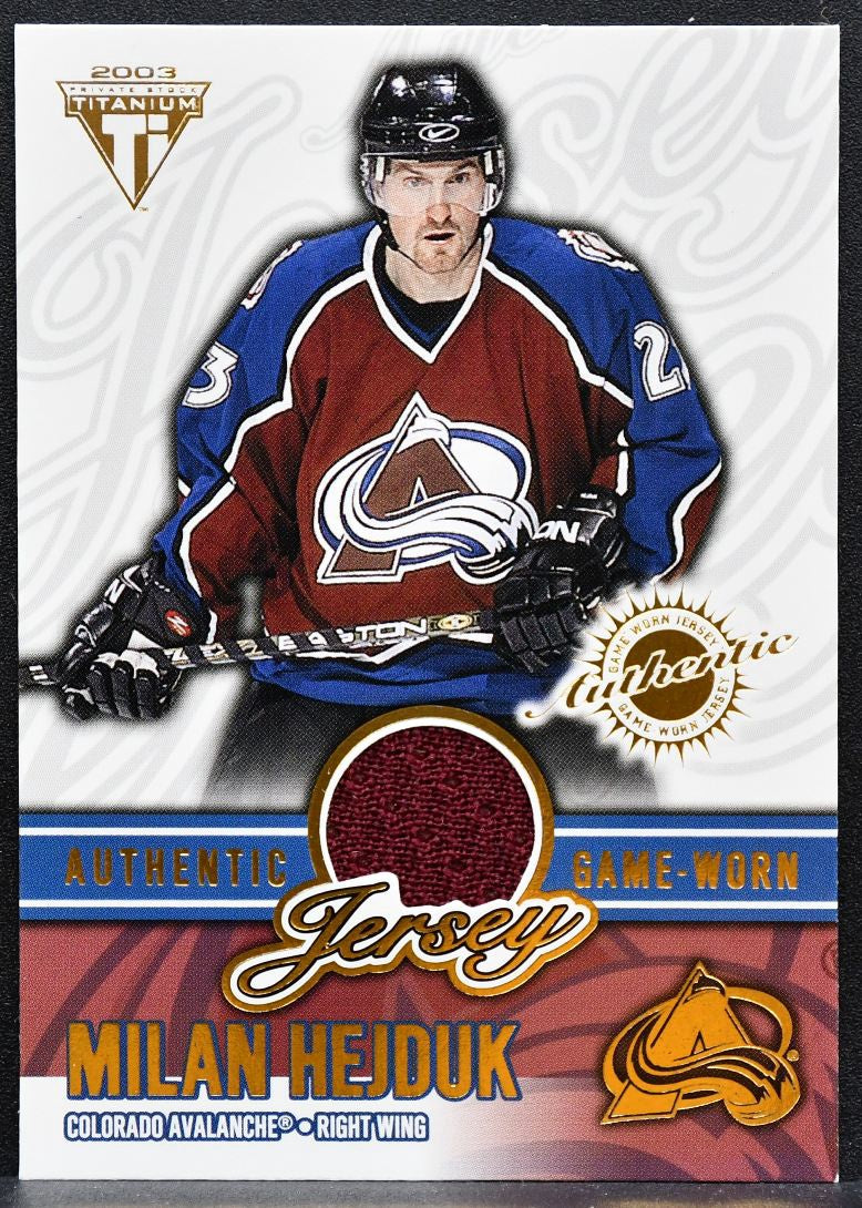 2002-03 Pacific Private Stock Titanium Jerseys Milan Hejduk Jersey 1236