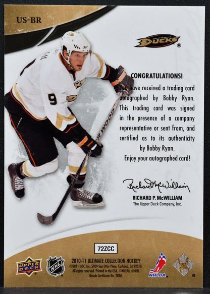 2010-11 UD Ultimate Collection Signatures Bobby Ryan US-BR Ducks Auto 2097