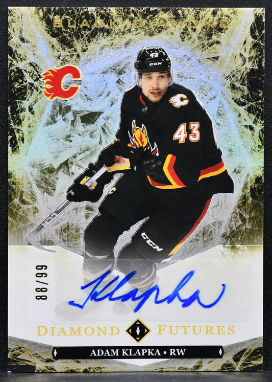 2024-25 UD Black Diamond Futures Auto Adam Klapka Flames RC Auto 88/99 3970