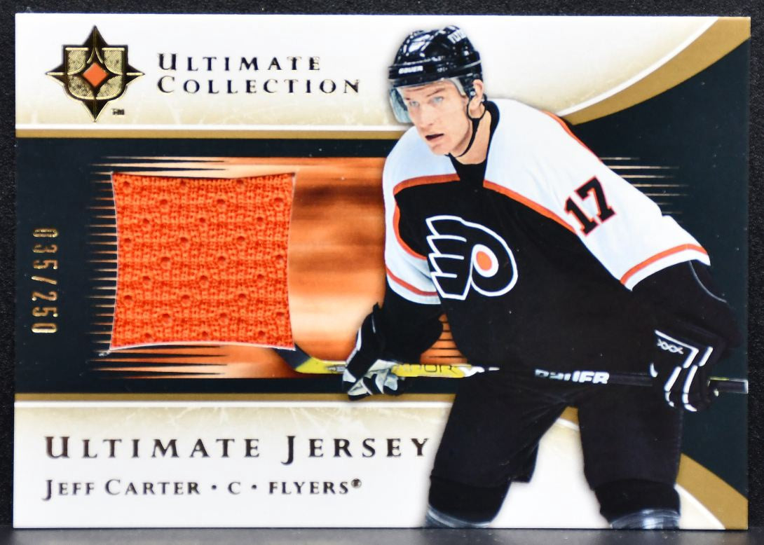 2005-06 UD Ultimate Collection Jerseys Jeff Carter Flyers 035/250 Jersey 3470