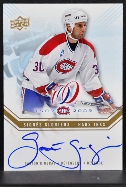 2008-09 UD Montreal Canadiens Centennial Habs INKS Gaston Gingras Auto 3858