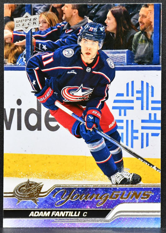 2023-24 UD Extended Series Young Guns Adam Fantilli 711 Columbus Blue Jackets RC 3643
