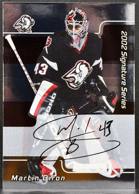 2002-03 In The Game Signature Series Martin Biron 150 Buffalo Sabres Auto 5119