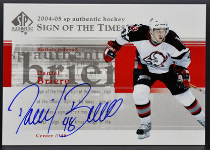 Bâton autographié UD Sweet Shot Signature 2004-05 Daniel Briere ST-DB Buffalo Sabres