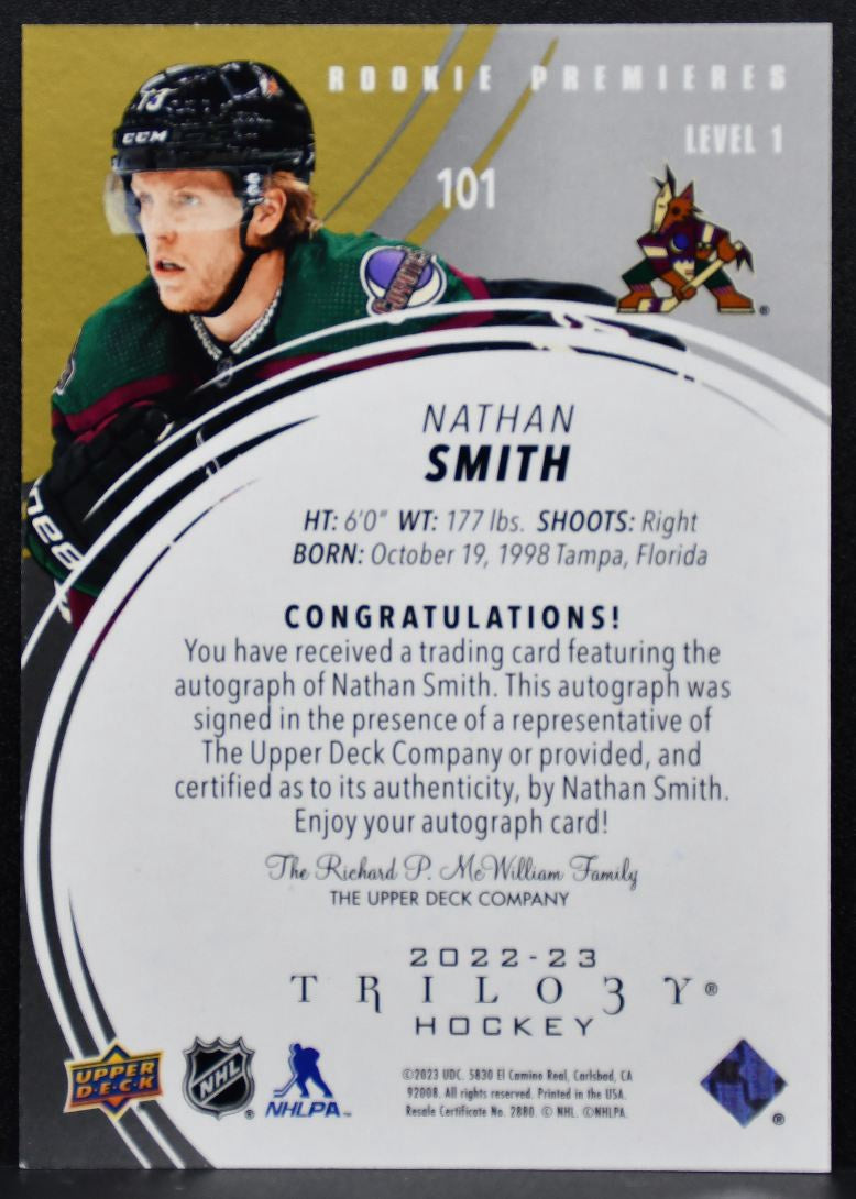2022-23 UD Trilogy Rookie Premieres Lvl1 Smith RC Auto 217/449 2947