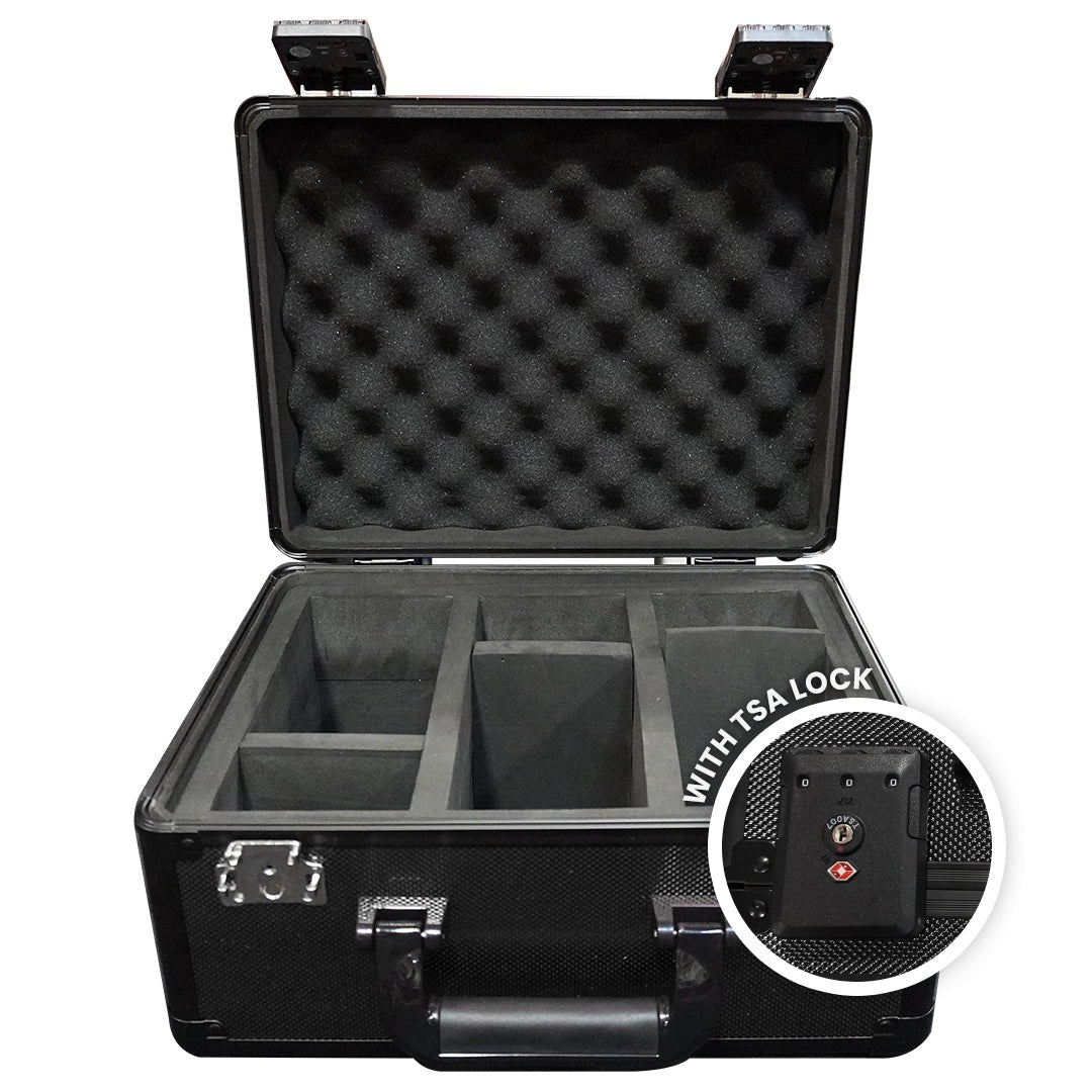EVORETRO Aluminum Graded Card Storage Box, TSA Lock - Black - Rows - 90 Cards