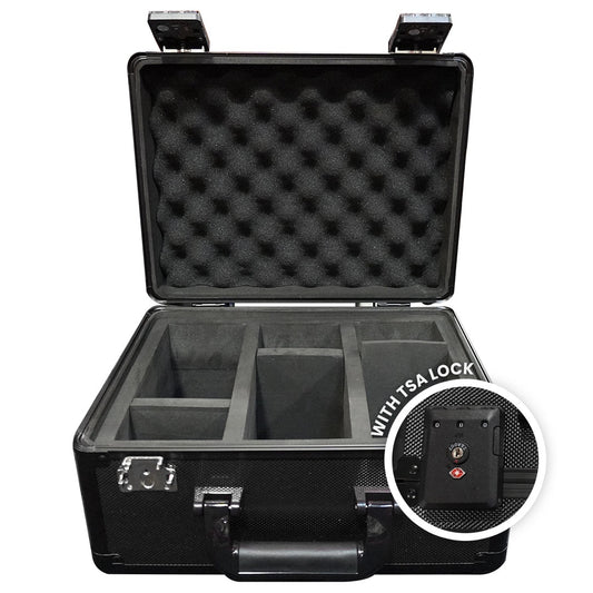 EVORETRO Aluminum Graded Card Storage Box, TSA Lock - Black - Rows - 90 Cards