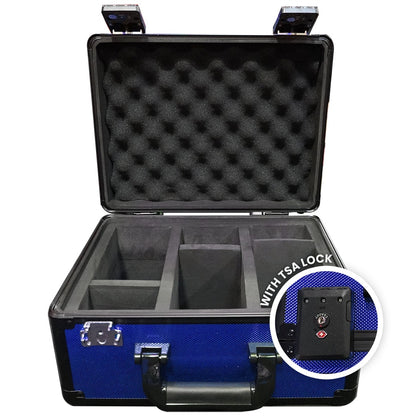EVORETRO Aluminum Graded Card Storage Box, TSA Lock - Blue - Rows - 90 Cards