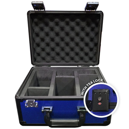 EVORETRO Aluminum Graded Card Storage Box, TSA Lock - Blue - Rows - 90 Cards