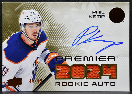 2024-25 UD Premier Rookie Auto Jersey Phil Kemp Oilers Auto 44/99 Jersey 7972