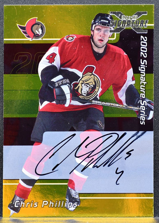 2002-03 In The Game Signature Series Chris Phillips 007 Senators Auto 0231
