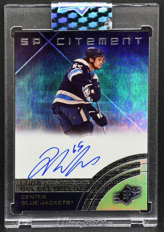 24-25 UD Clear Cut SPx Citement Del Bel Belluz SXA-BE Columbus Blue Jackets Auto 5662