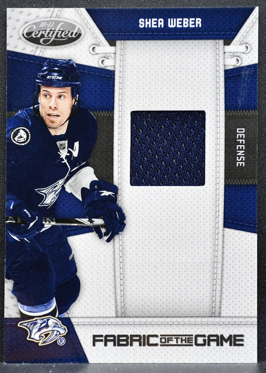 2010-11 Panini Certified Fabric of the Game Shea Weber Predators Jersey 9006