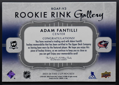 2023-24 UD The Cup Adam Fantilli RGAF-V3 Columbus Blue Jackets RC 13/35 Patch