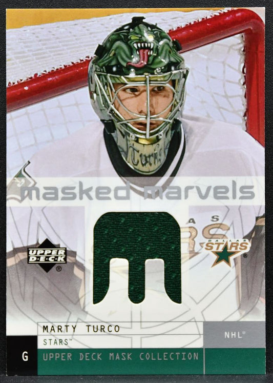 2002-03 Upper Deck Mask Collection Masked Marvels Marty Turco Stars Jersey 2655