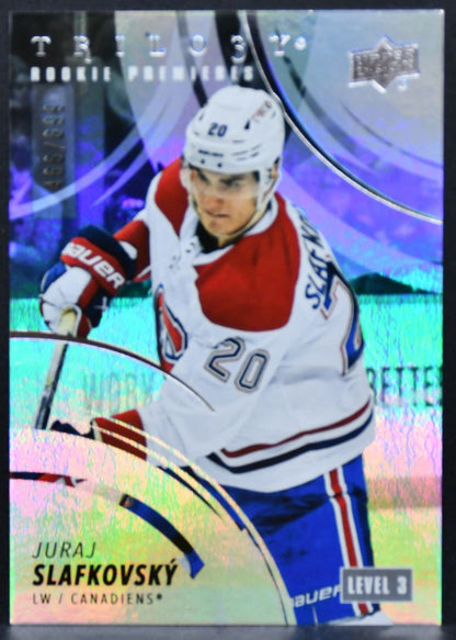 2022-23 UD Trilogy RC Premieres Lvl3 Slafkovsky 196 Montreal Canadiens RC /699 9295