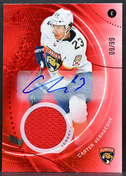 2025-26 SP Game Used Red Autograph Carter Verhaeghe Panthers Auto Jersey 6040