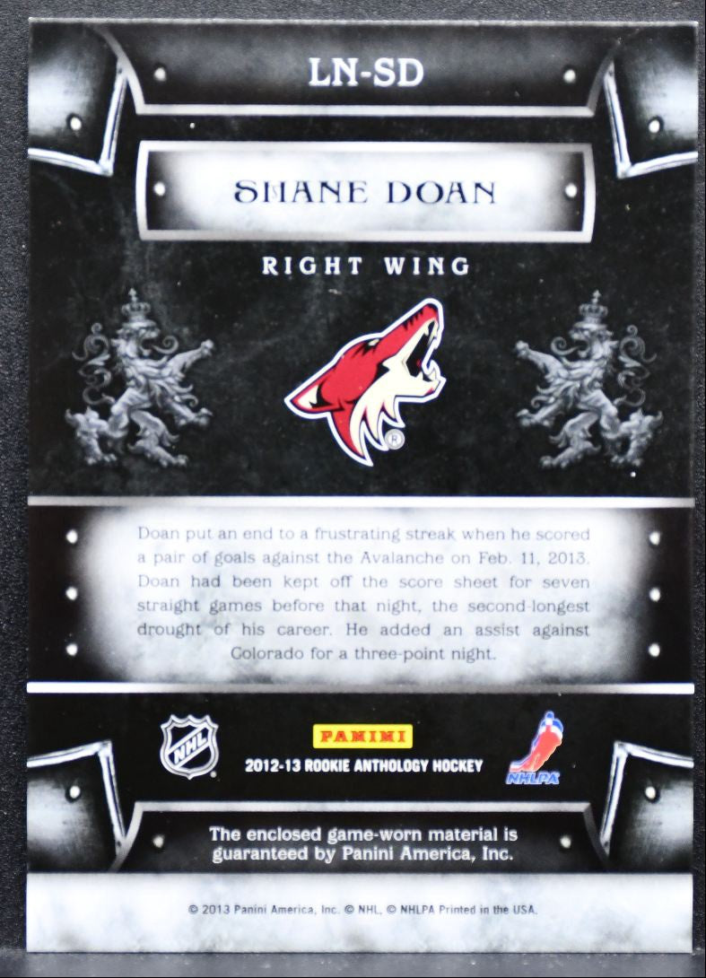 2012-13 Panini Rookie Anthology Crown Royale Lords Of The NHL Doan Jersey 5081