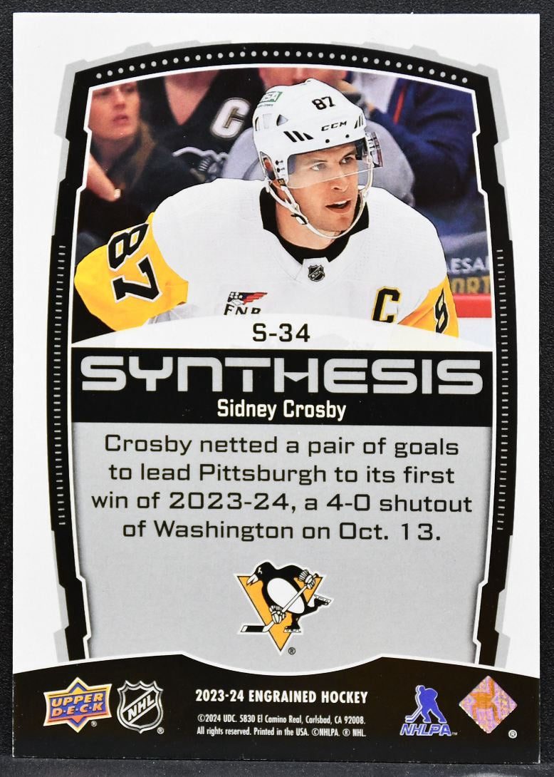2023-24 Upper Deck Engrained Synthesis Sidney Crosby S-34 Penguins 5947