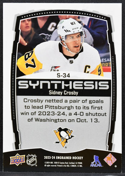 2023-24 Upper Deck Engrained Synthesis Sidney Crosby S-34 Penguins 5947