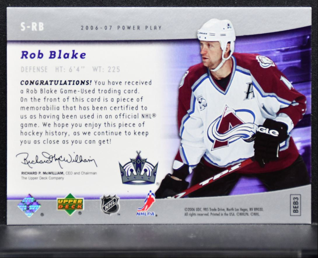 2006-07 Upper Deck Power Play The Specialists Rob Blake S-RB Kings Jersey 4961