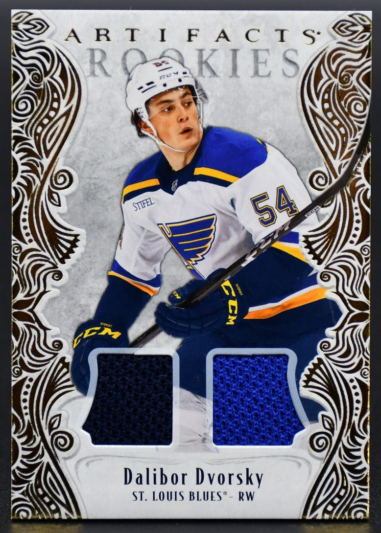 2025-26 UD Artifacts Rookies Gold Materials Dvorsky 196 RC 413/499 Jersey