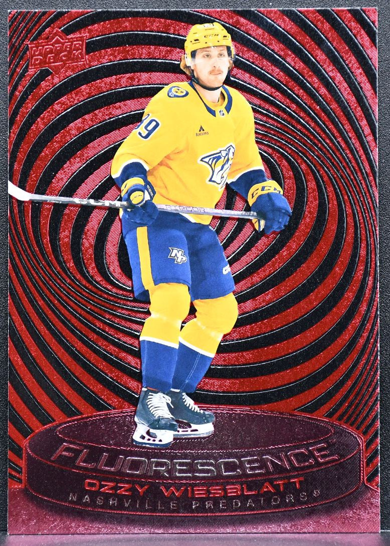 2025-26 UD Series 2 Fluorescence Red Ozzy Wiesblatt F-11 Nashville Predators 9683