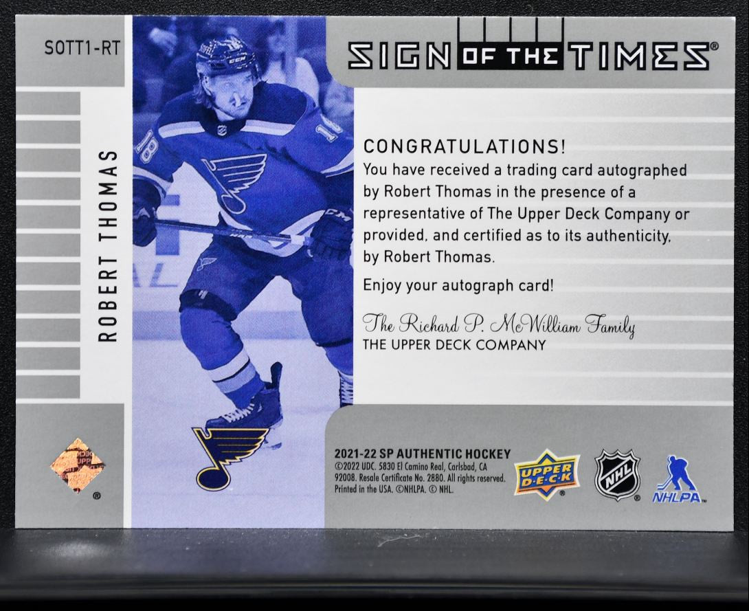 2021-22 SP Authentic 2001-02 Retro Sign of the Times Thomas Auto 3248