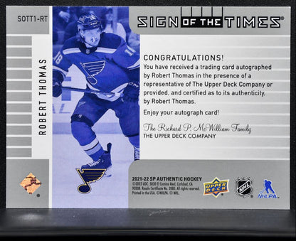 2021-22 SP Authentic 2001-02 Retro Sign of the Times Thomas Auto 3248