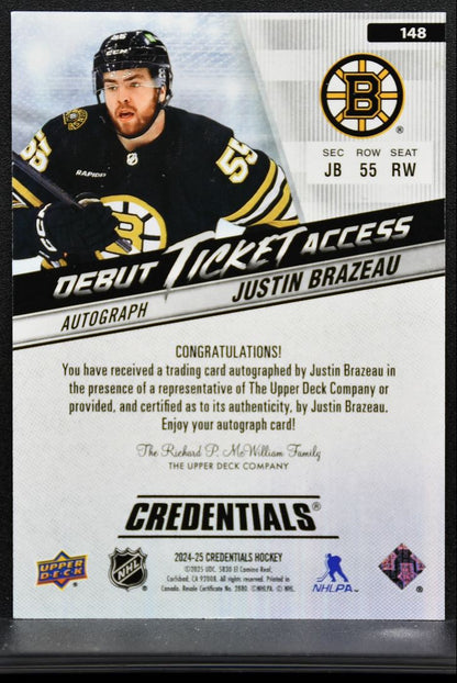 2024-25 UD Credentials Debut Ticket AccessAuto Brazeau RC Auto 187/199 9836