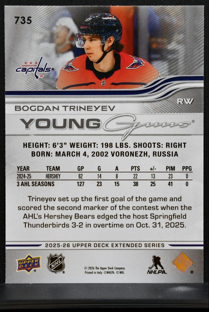 2025-26 Upper Deck Extended Series Young Guns Bogdan Trineyev Capitals RC 1549