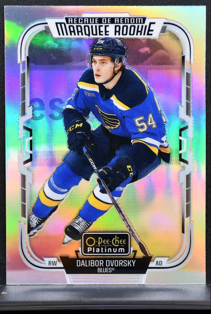 2025-26 O-Pee-Chee Platinum Marquee Rookie Rainbow Dalibor Dvorsky Blues RC 3765