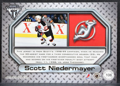 2000-01 Pacific Private Stock Titanium Game-Used Gear Niedermayer Jersey 1311